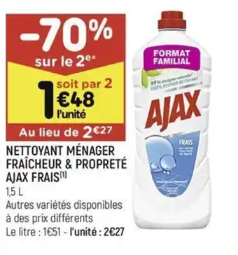 Leader Price NETTOYANT MÉNAGER FRAÎCHEUR & PROPRETÉ AJAX FRAIS(¹) offre