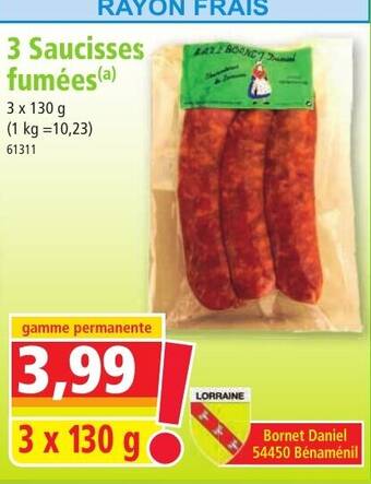 Norma 3 Saucisses fumées(a) offre