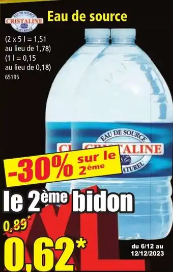 Norma Eau de source offre
