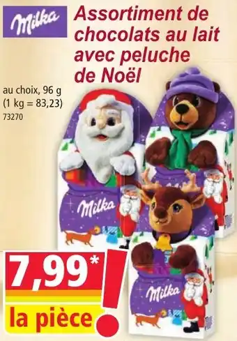 Norma Assortiment de chocolats au lait avec peluche de Noël offre