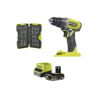 Bricomarché Pack ryobi perceuse visseuse r18dd2-0 - 18v oneplus - 1 batterie 2.0ah - 1 chargeur rapide rc18120-120 - coffret antichocs 40 offre