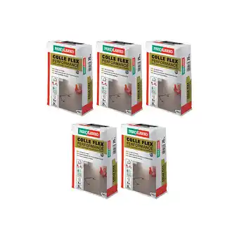 Bricomarché Lot de 5 colles carrelage parexlanko colle flex performance - 125 kg offre