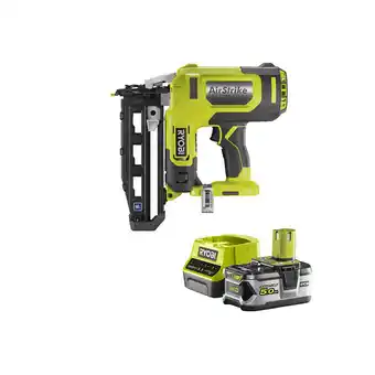 Bricomarché Pack ryobi cloueur de finition à air comprimé 18 v oneplus r16gn18-0 - 1 batterie 5.0ah - 1 chargeur rapide rc18120-150 offre