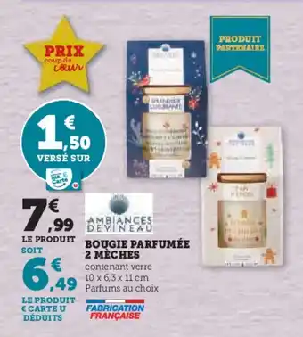Super U BOUGIE PARFUMÉE 2 MÈCHES offre