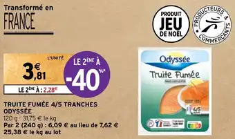 Intermarché TRUITE FUMÉE 4/5 TRANCHES ODYSSÉE offre