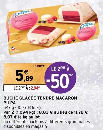 Intermarché BÛCHE GLACÉE TENDRE MACARON PILPA offre