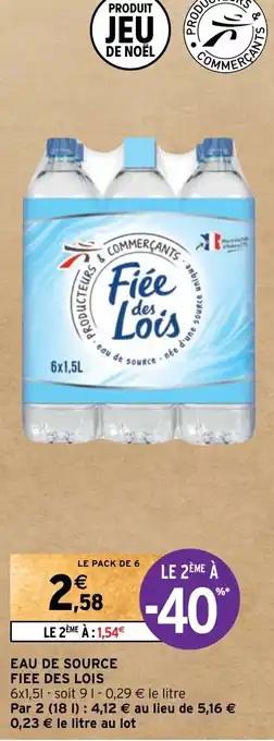 Intermarché EAU DE SOURCE FIEE DES LOIS offre