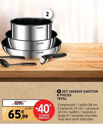 Intermarché SET INGENIO EMOTION 6 PIECES offre