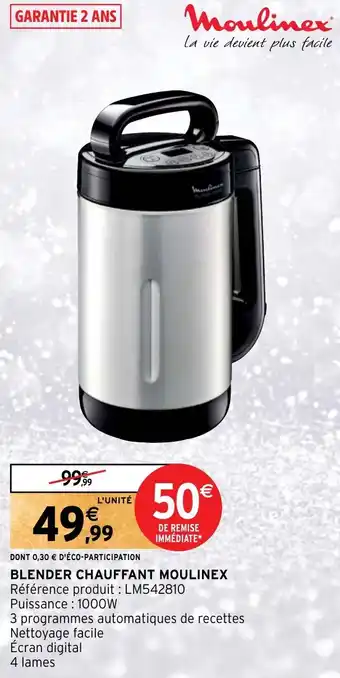 Intermarché BLENDER CHAUFFANT MOULINEX offre