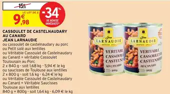 Intermarché CASSOULET DE CASTELNAUDARY AU CANARD JEAN LARNAUDIE offre