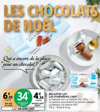 Intermarché BALLOTIN LAIT LES PYRÉNÉENS LINDT offre