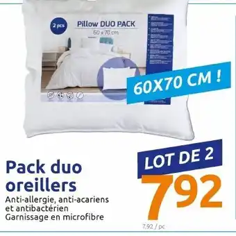 Action Pack duo oreillers offre