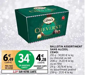 Intermarché BALLOTIN ASSORTIMENT SANS ALCOOL CEMOI offre
