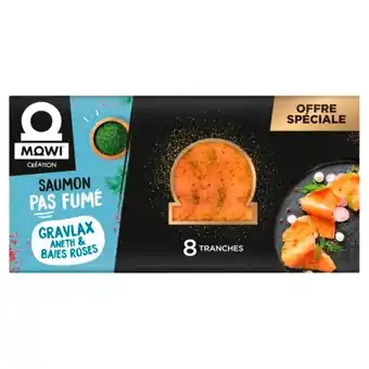 Auchan Saumon pas fumé gravlax aneth et baies roses mowi offre