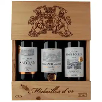 Auchan Coffret 3 bouteilles bordeaux aop médaillés offre