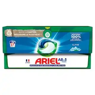 Auchan Lessive capsules tout en 1 alpine ariel pods offre