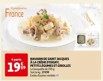 Auchan Supermarché Navarin de saint jacques à la crème d'isigny, petits légumes et girolles offre