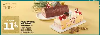 Auchan Supermarché Bûche framboise mascarpone ou chocolat offre