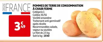 Auchan Supermarché Pommes de terre de consommation à chair ferme offre