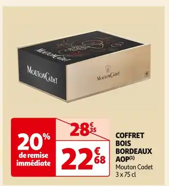 Auchan Supermarché Mouton cadet coffret bois bordeaux aop offre