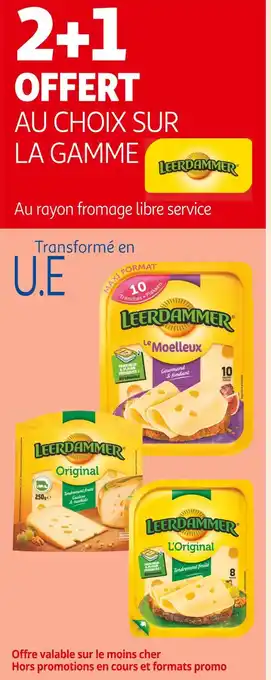Auchan Supermarché Leerdammer 2+1 offert au choix sur la gamme leerdammer offre