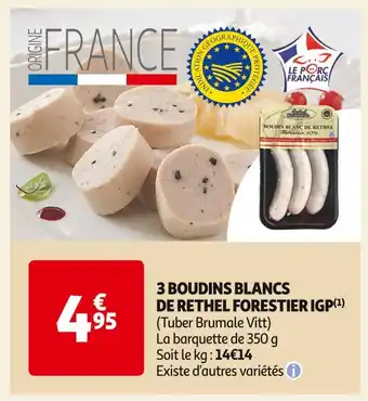 Auchan Supermarché Rethel forestier 3 boudins blancs igp offre