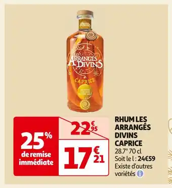 Auchan Supermarché Les arrangés divins rhum caprice offre