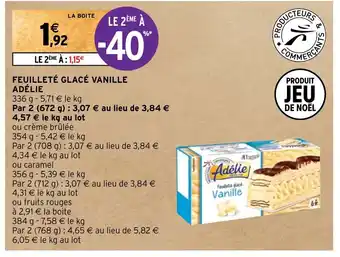Intermarché FEUILLETÉ GLACÉ VANILLE ADÉLIE offre
