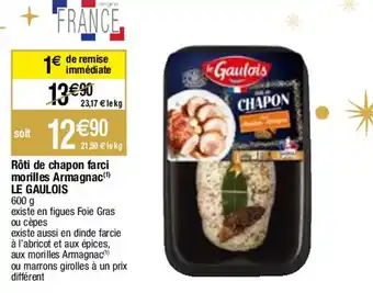 Rôti de chapon farci morilles Armagnac LE GAULOIS