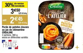 Migros Purée de patates douces au jus de clémentine CRÉALINE offre