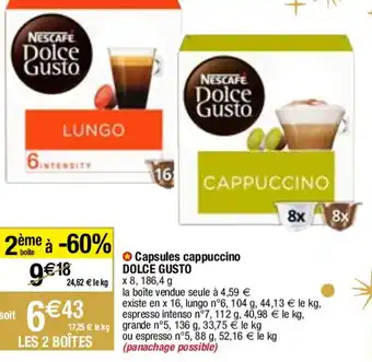Migros Capsules cappuccino DOLCE GUSTO offre