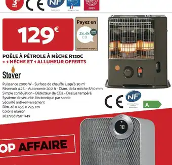 Bricomarché Poêle a petrole a mèche R120C offre