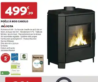 Bricomarché POÊLE À BOIS CAROLO offre