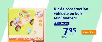 Action Kit de construction véhicule en bois Mini Matters offre