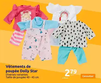 Action Vêtements de poupée Dolly Star offre