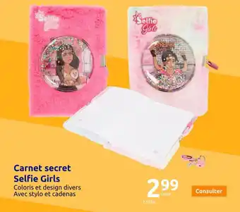 Action Carnet secret Selfie Girls offre