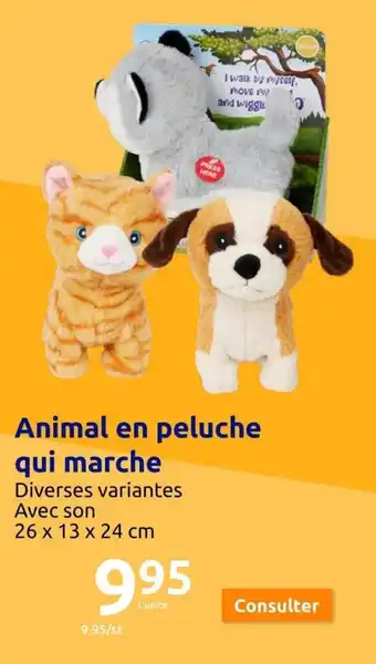 Action Animal en peluche qui marche offre