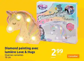 Action Diamond painting avec lumière Love & Hugs offre