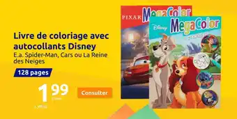 Action Livre de coloriage avec autocollants Disney offre
