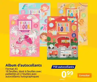 Action Album d'autocollants offre
