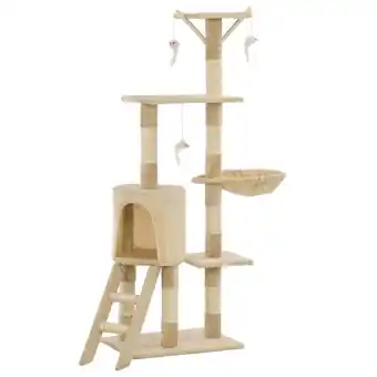 Bricorama Arbre à chat avec griffoirs en sisal 138 cm beige - accessoires pour chats - meubles pour chats - beige - beige offre
