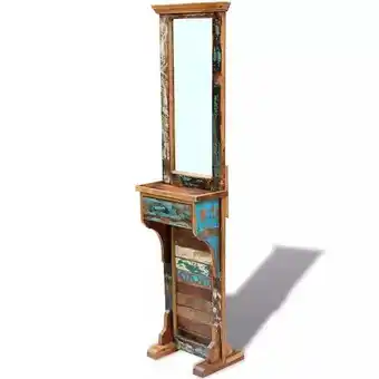 Bricorama Miroir de couloir bois de récupération massif 47 x 23 x 180 cm - multicolore offre