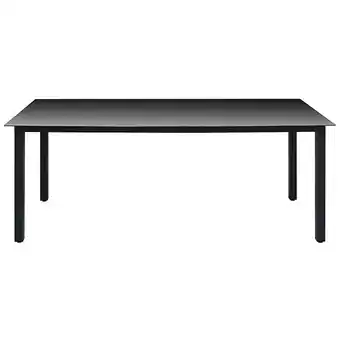 Bricorama Table à manger de jardin verre aluminium noir 190 x 90 x 74 cm - noir offre