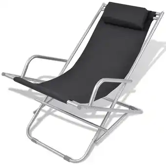 Bricorama Chaise inclinable de terrasse 2 pcs noir acier 69 x 61 x 94 cm - noir offre