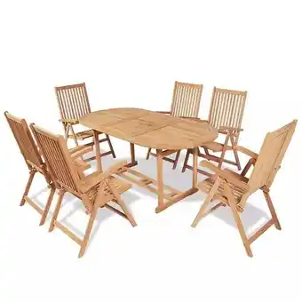 Bricorama Jeu de salle à manger d'extérieur 7 pcs teck - 43032 - brun offre