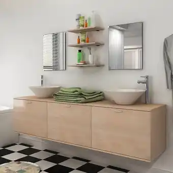 Bricorama 8 pièces de mobilier de salle de bain et lavabo beige - beige offre