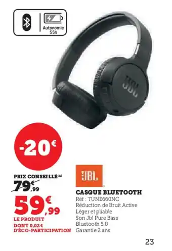 Hyper U CASQUE BLUETOOTH offre