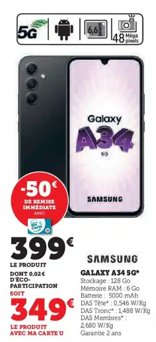Hyper U GALAXY A34 5G* offre