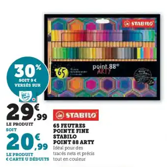 65 FEUTRES POINTE FINE STABILO POINT 88 ARTY
