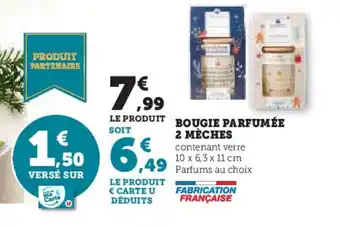 Hyper U BOUGIE PARFUMÉE 2 MÈCHES offre
